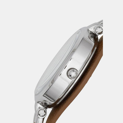 Georgia Women Quartz Silver Dial Analog Leather Watch ES3060