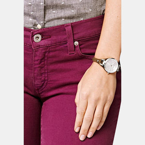 Georgia Women Quartz Silver Dial Analog Leather Watch ES3060