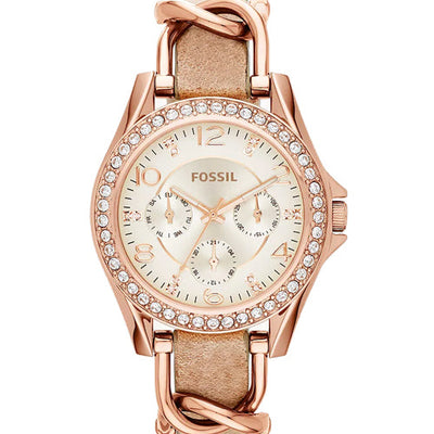 Fossil Riley  Beige Dial Women 38mm ES3466