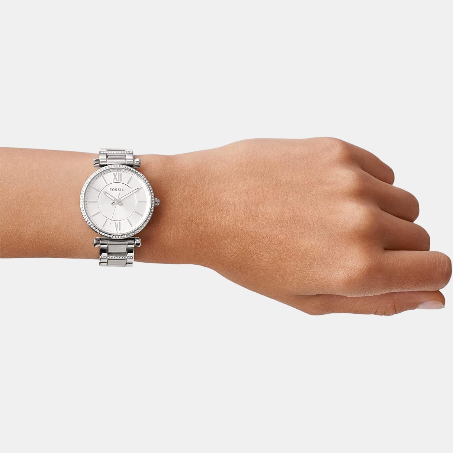 Carlie Women Quartz Silver Dial Analog Stainless Steel Watch ES4341
