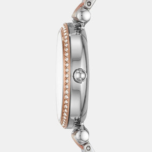 Carlie Women Quartz Mother Of Pearl Dial Analog Stainless Steel Watch ES4649
