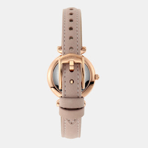 Carlie Women Quartz White Mother Of Pearl Dial Analog Leather Watch ES4699