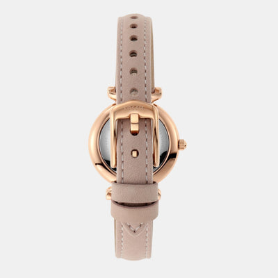 Carlie Women Quartz White Mother Of Pearl Dial Analog Leather Watch ES4699