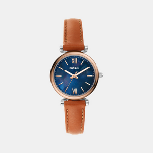 Carlie Women Quartz Blue Mother Of Pearl Dial Analog Leather Watch ES4701