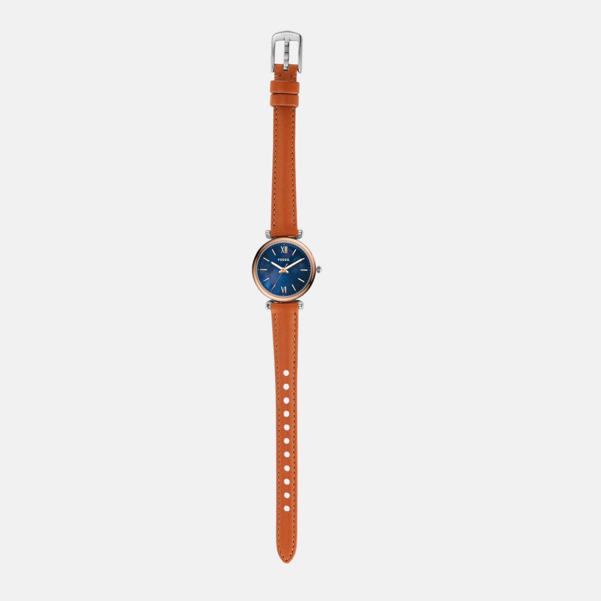 Carlie Women Quartz Blue Mother Of Pearl Dial Analog Leather Watch ES4701