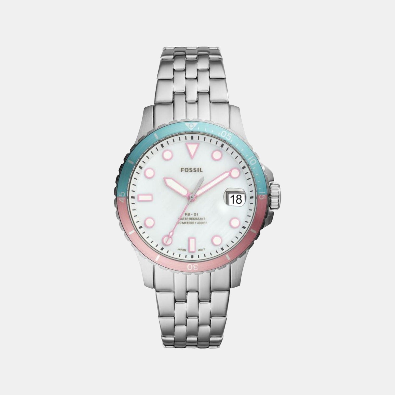 Fb-01 Women Quartz Grey Dial Analog Stainless Steel Watch ES4741