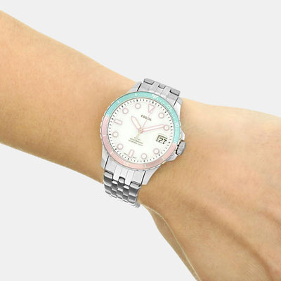 Fb-01 Women Quartz Grey Dial Analog Stainless Steel Watch ES4741