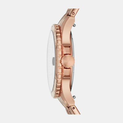 Fb-01 Women Quartz Rose Gold Dial Analog Stainless Steel Watch ES4748