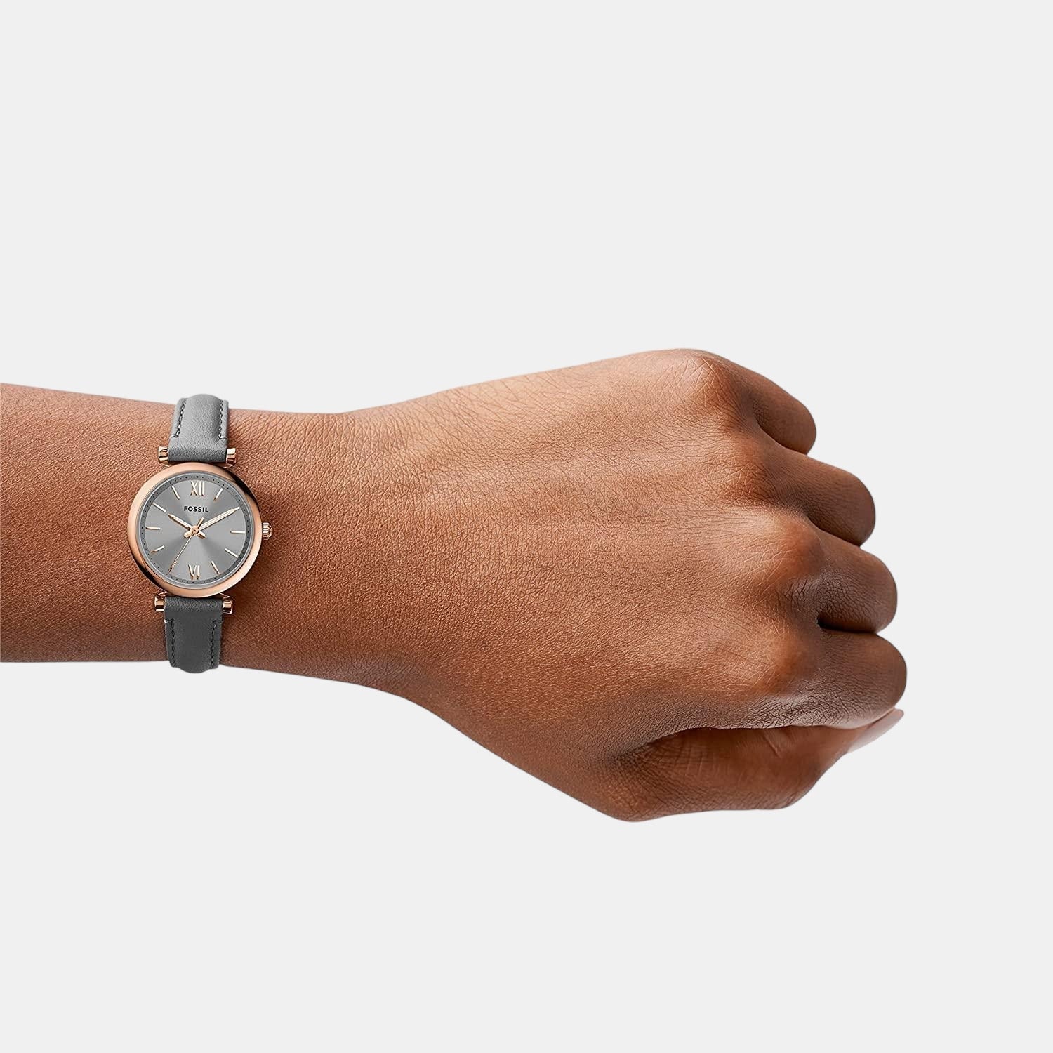 Carlie Mini Women Quartz Grey Dial Analog Leather Watch ES5068