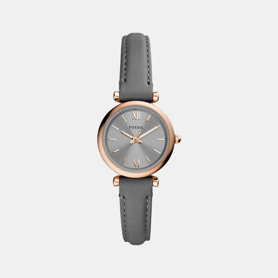 Carlie Mini Women Quartz Grey Dial Analog Leather Watch ES5068