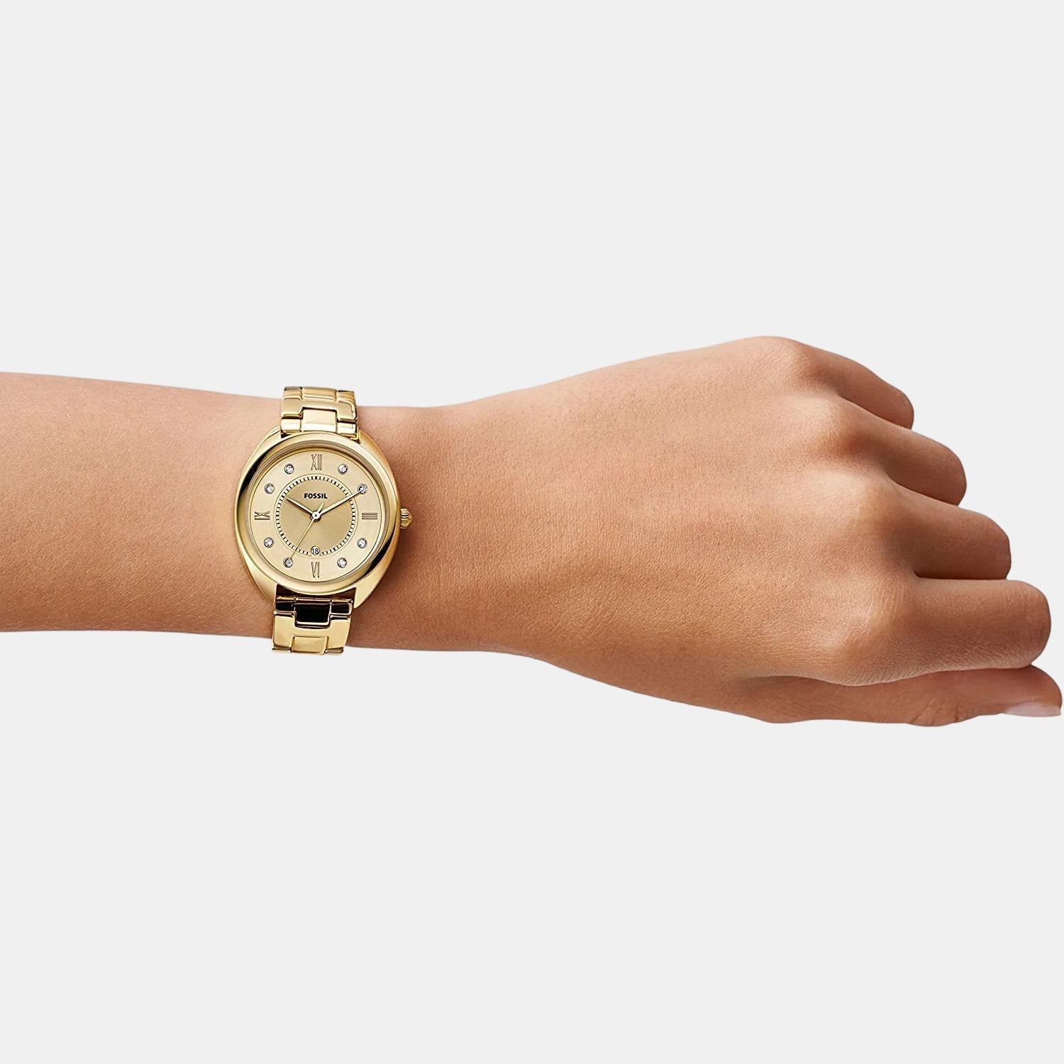 Gabby Women Quartz Gold Dial Analog Stainless Steel Watch ES5071