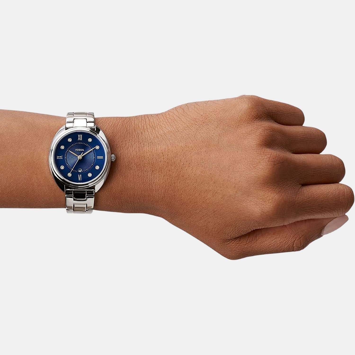 Gabby Women Quartz Blue Dial Analog Stainless Steel Watch ES5087