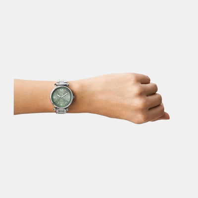Carlie Women Quartz Green Dial Analog Stainless Steel Watch ES5157