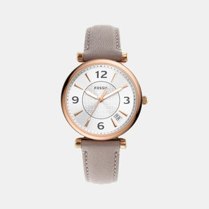 Carlie Women Quartz Silver Dial Analog Leather Watch ES5161