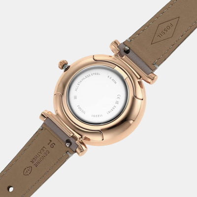 Carlie Women Quartz Silver Dial Analog Leather Watch ES5161