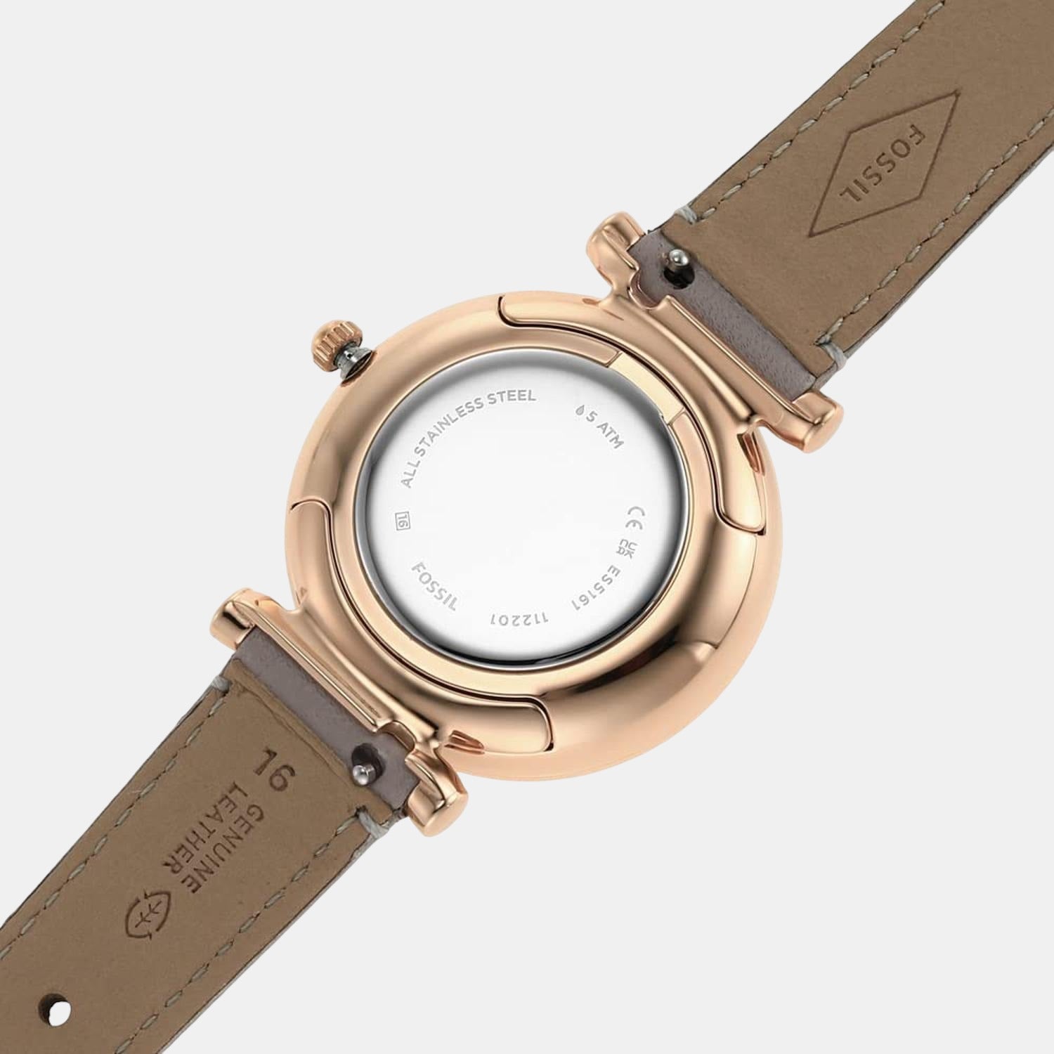 Carlie Women Quartz Silver Dial Analog Leather Watch ES5161