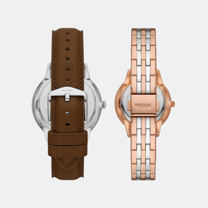 Addison Couple Quartz White Dial Analog Stainless Steel Watch ES5176SET