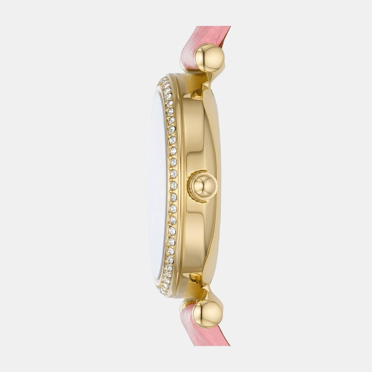 Carlie Women Quartz Pink Dial Analog Leather Watch ES5177
