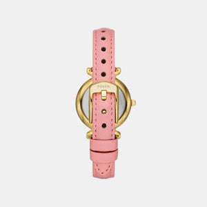Carlie Women Quartz Pink Dial Analog Leather Watch ES5177