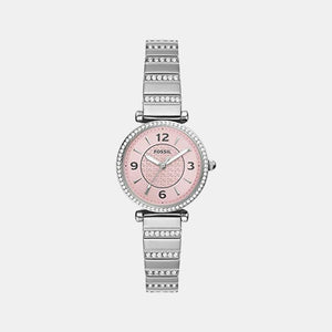 Carlie Women Quartz Pink Dial Analog Stainless Steel Watch ES5189