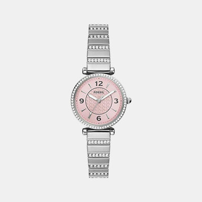Carlie Women Quartz Pink Dial Analog Stainless Steel Watch ES5189