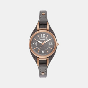 Carlie Women Quartz Rose Gold Dial Analog Leather Watch ES5212
