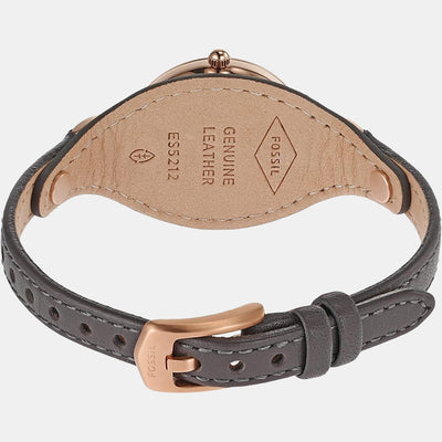 Carlie Women Quartz Rose Gold Dial Analog Leather Watch ES5212