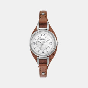 Carlie Women Quartz Silver Dial Analog Leather Watch ES5214
