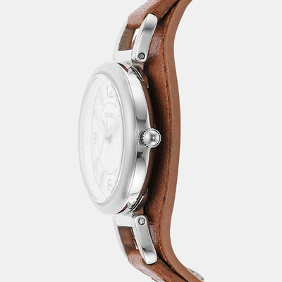 Carlie Women Quartz Silver Dial Analog Leather Watch ES5214