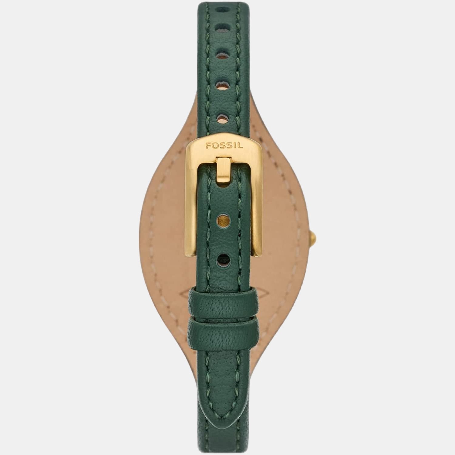 Carlie Women Quartz Gold Dial Analog Leather Watch ES5241