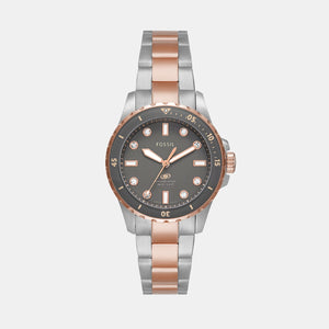 Fossil Blue Dive Women Quartz Grey Dial Analog Stainless Steel Watch ES5348