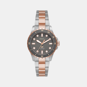 Fossil Blue Dive Women Quartz Grey Dial Analog Stainless Steel Watch ES5348