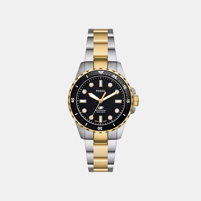Fossil Blue Dive Women Quartz Black Dial Analog Stainless Steel Watch ES5349