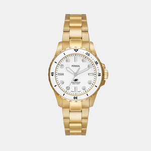 Fossil Blue Dive Women Quartz White Dial Analog Stainless Steel Watch ES5350