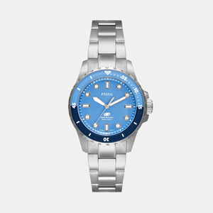 Fossil Blue Dive Women Quartz Blue Dial Analog Stainless Steel Watch ES5353