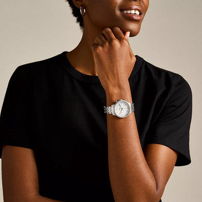 Fossil Neutra Women's Mother-Of-Pearl Dial & Silver Chain Watch