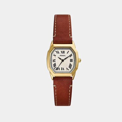 Harlow Women Quartz Cream Dial Analog Leather Watch ES5364