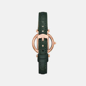 Carlie Women Quartz Green Dial Analog Leather Watch ES5370