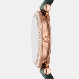Carlie Women Quartz Green Dial Analog Leather Watch ES5370