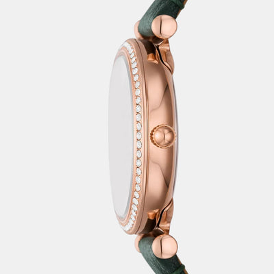 Carlie Women Quartz Green Dial Analog Leather Watch ES5370