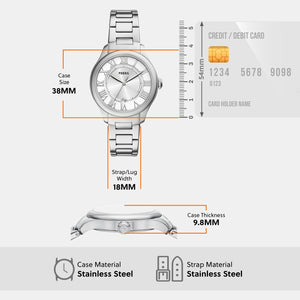 Gilmore Women Quartz Silver Dial Analog Stainless Steel Watch ES5393