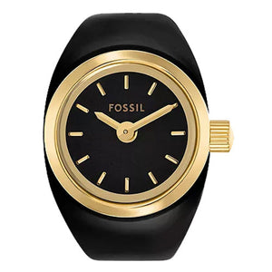 Fossil Watch Ring Black Dial Unisex 15mm ES5413
