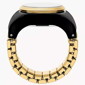 Fossil Watch Ring Black Dial Unisex 15mm ES5413