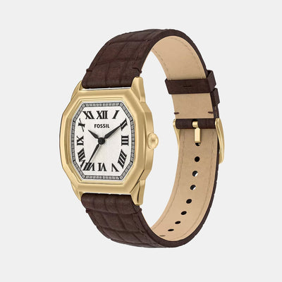 Harlow Women Quartz Cream Dial Analog Leather Watch ES5426