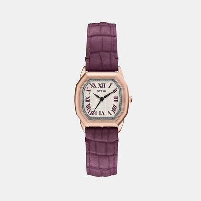 Harlow Women Quartz Cream Dial Analog Leather Watch ES5428