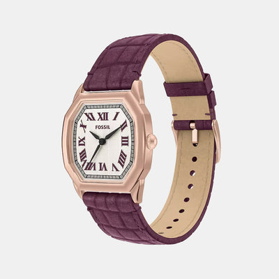 Harlow Women Quartz Cream Dial Analog Leather Watch ES5428