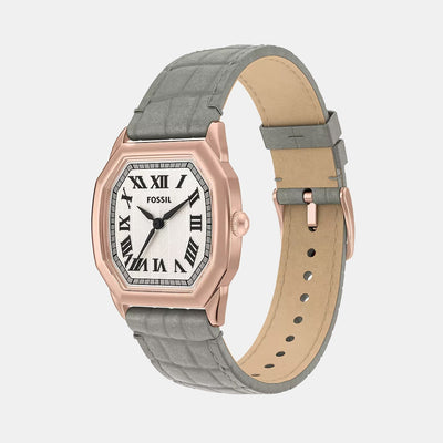 Harlow Women Quartz Cream Dial Analog Leather Watch ES5435