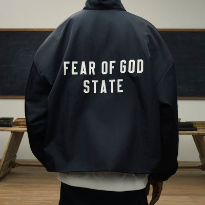 Textured Nylon Coaches Jacket