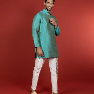 Sea Blue Short Kurta-Blue