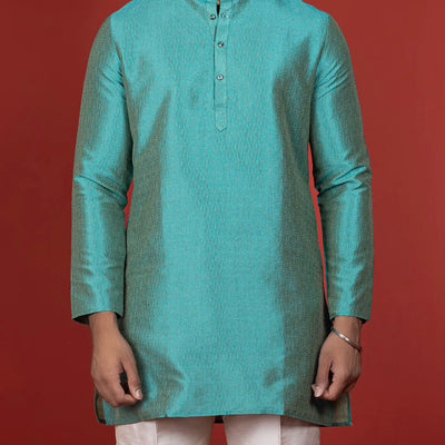 Sea Blue Short Kurta-Blue